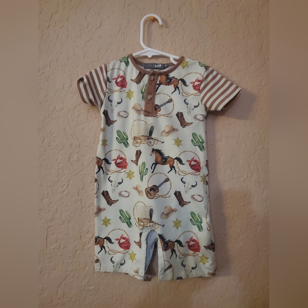Millie and Maxx Horse Western Romper size 18 months